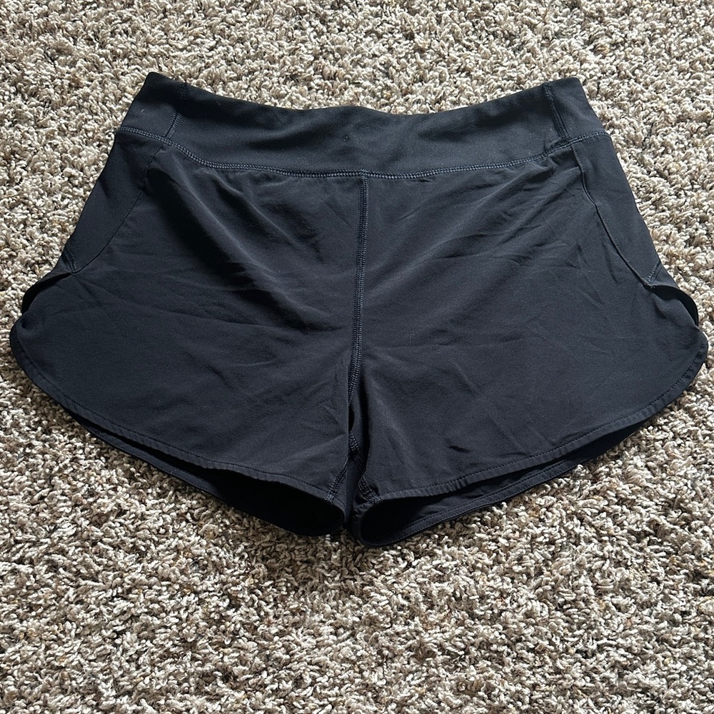 Athleta Girl Run the World 3”  Black Performance Running Shorts -XL/14